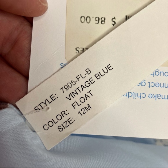 NWT Bailey Boys Float Dress light blue with white embroidery size 12 months - Picture 9 of 12